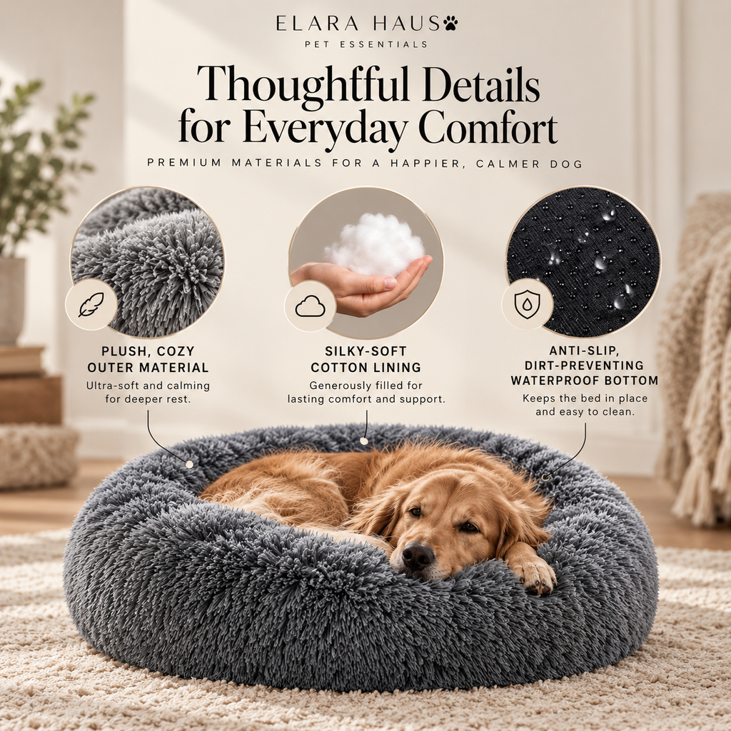 Elara Haus Calming Comfort Dog Bed