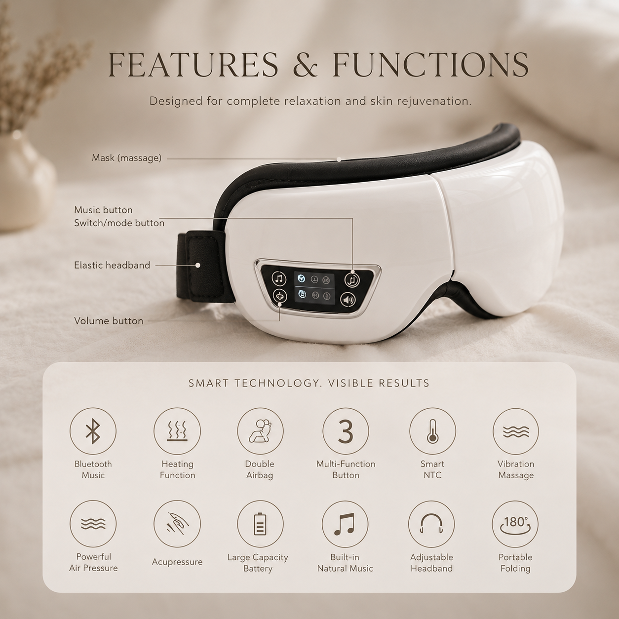 ELARA Eye Therapy Mask | Heated Eye Massager
