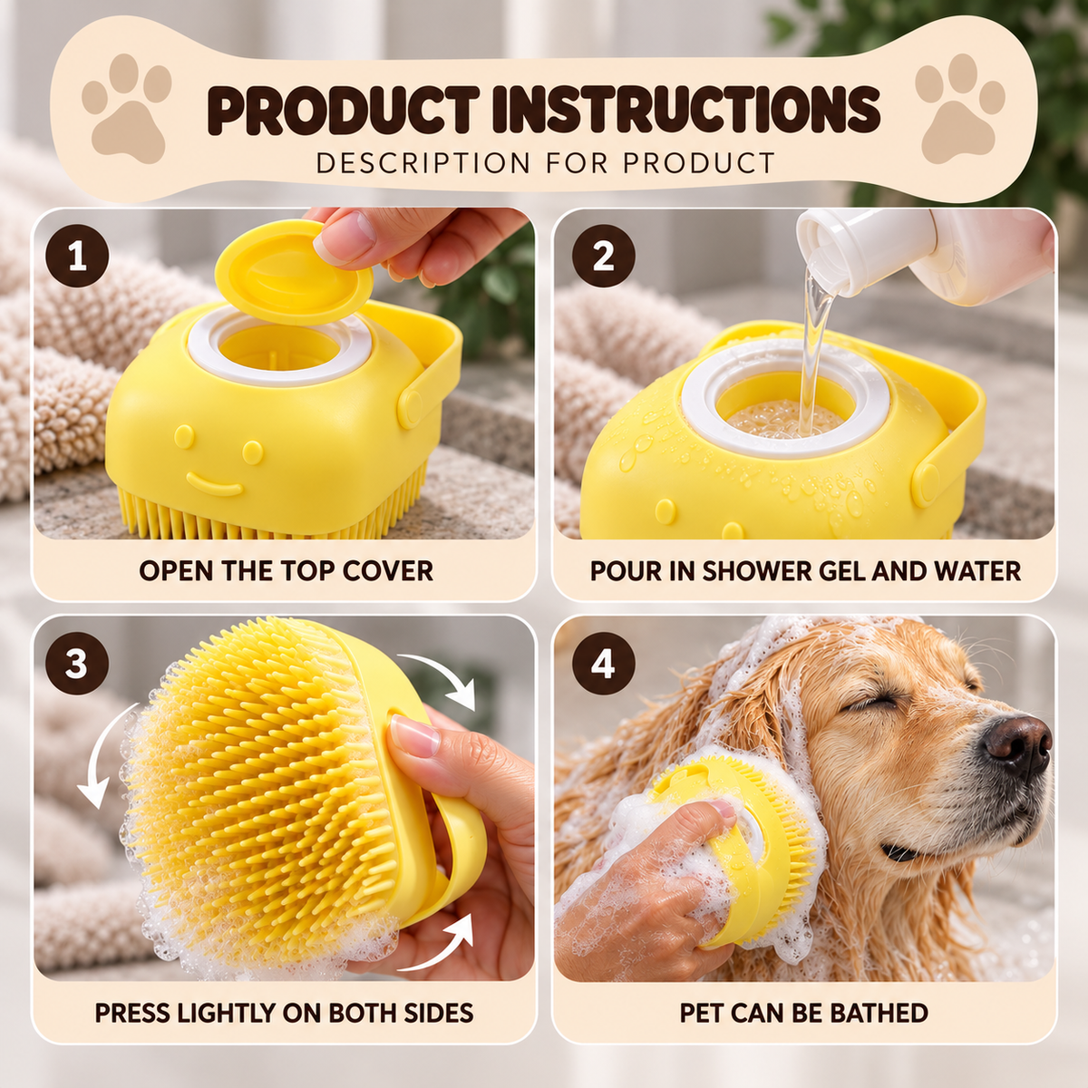 Elara Haus Dog Bathing Brush