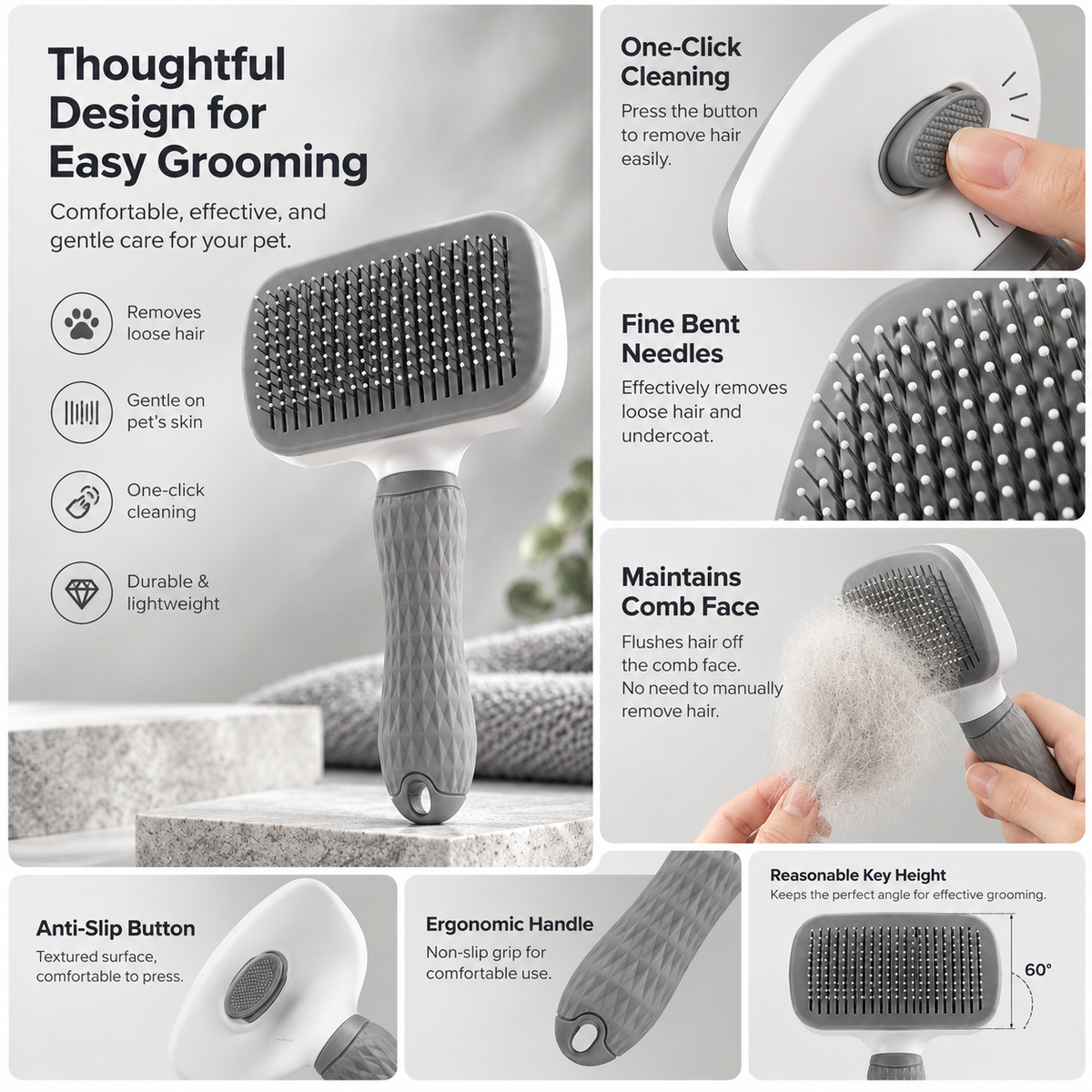 Elara Haus Pet Hair Remover Brush